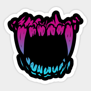 Monster Mouth Large Fang Teeth Vaporwave Sticker